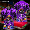 BlueJose Billiards Ball 8 Firefighter Flame Design Personalized Name Shirt (4 Colors)