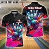 BlueJose Bowling And Pins Graffiti Art Customized Name, Team Name 3D Shirt (4 Colors)