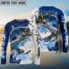 Bluejose Bass Fishing Dark Blue Skin Sport Custom Name Windbreaker Jacket