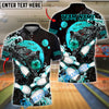 BlueJose Bowling And Pins Monster Moon Customized Name, Team Name 3D Shirt (4 Colors)