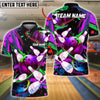 BlueJose Bowling And Pins Galaxy Customized Name, Team Name 3D Shirt (4 Colors)
