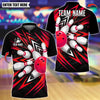 BlueJose Bowling And Pins Arrow Hat Pattern Customized Name, Team Name 3D Shirt (4 Colors)