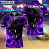 BlueJose Bowling And Pins Thunder Black Panther Customized Name, Team Name 3D Shirt (4 Colors)