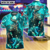BlueJose Bowling And Pins Thunder Norse Mythology Customized Name, Team Name 3D Shirt (4 Colors)