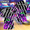 BlueJose Bowling And Pins King Bowling Lightning Black White Flame Crown Customized Name, Team Name 3D Shirt (4 Colors)