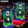 BlueJose Bowling And Pins Panda 420 Smoking Neon Design Customized Name, Team Name 3D Shirt (4 Colors)