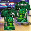 BlueJose Bowling And Pins Angry Zombies Bowling Ball Design Customized Name, Team Name 3D Shirt (4 Colors)