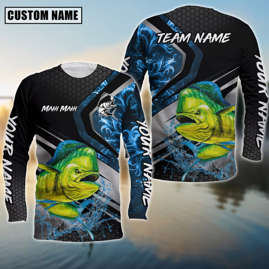 Bluejose Mahi-Mahi Fishing Smoke Premium Custom Name & Team Name 3D Shirts (2 Colors)