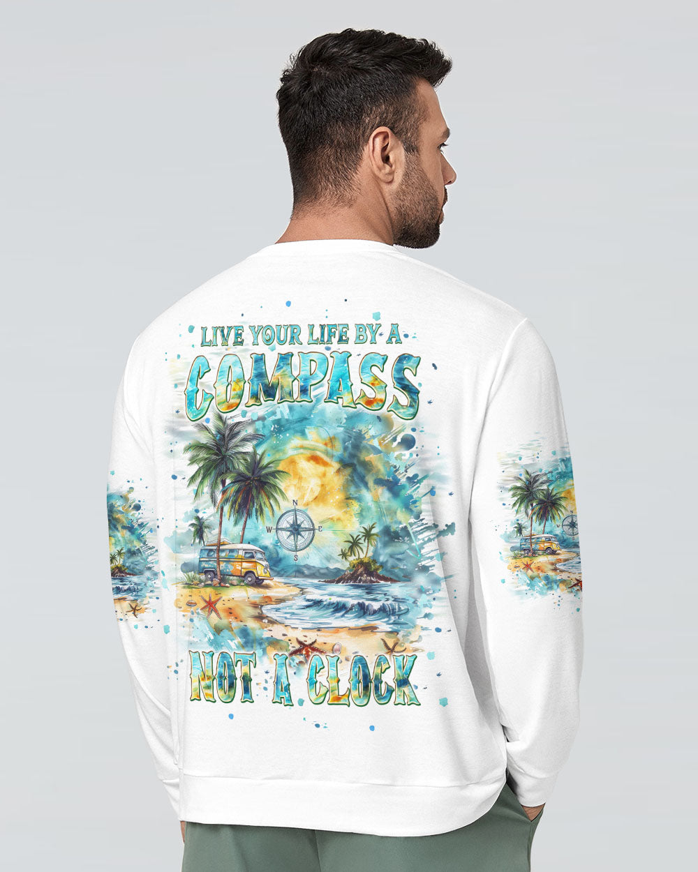 LIVE YOUR LIFE BY A COMPASS NOT A CLOCK BEACH ALL OVER PRINT - TLPQ1908242