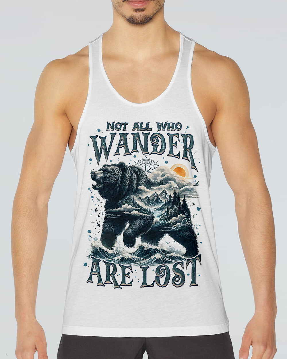 NOT ALL WHO WANDER ARE LOST BEAR COMPASS ALL OVER PRINT - TLNZ1312242