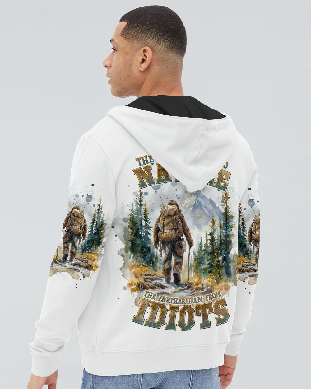 THE CLOSER I GET TO NATURE BIGFOOT HIKING ALL OVER PRINT - TLNT1009242