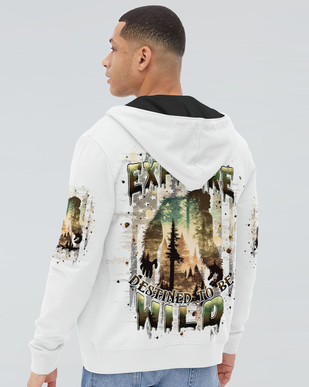 BORN TO EXPLORE DESTINED TO BE WILD BIGFOOT ALL OVER PRINT - TLPQ1309243