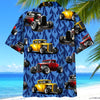 Bluejose Personalized Hot Rod Blue Fire Hawaiian Shirt