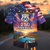 Bluejose 100 Years of Route 66 & America 250th Anniversary Vintage Car Patriotic Hawaiian Shirt