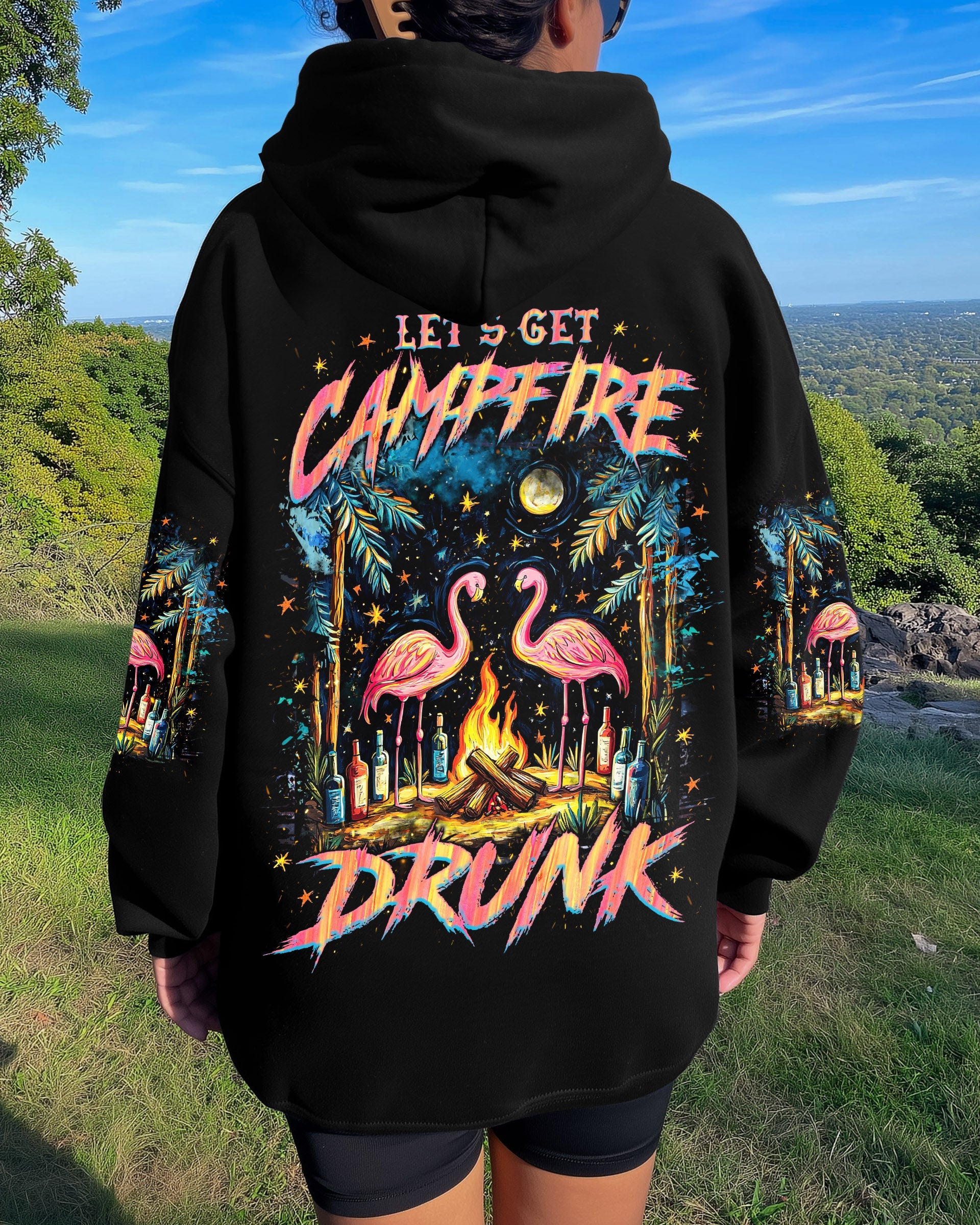 LET'S GET CAMPFIRE DRUNK FLAMINGO ALL OVER PRINT - TLNZ2808251