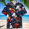Bluejose Hot Rod Fire Blue Tropical Hawaiian Shirt