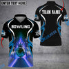 BlueJose Bowling And Pins Bright Way Multicolor Customized Name Shirt (4 Colors)
