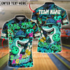 BlueJose Bowling And Pins Cool Shark Graffiti Style Customized Name 3D Shirt (4 Colors)