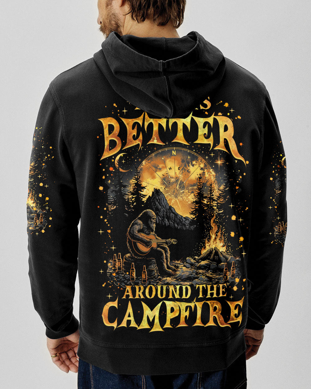 LIFE IS BETTER AROUND THE CAMPFIRE BIGFOOT ALL OVER PRINT - TLNZ2511243