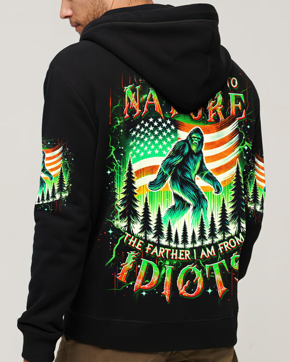  THE CLOSER I GET TO NATURE BIGFOOT ALL OVER PRINT - TLDU1211243