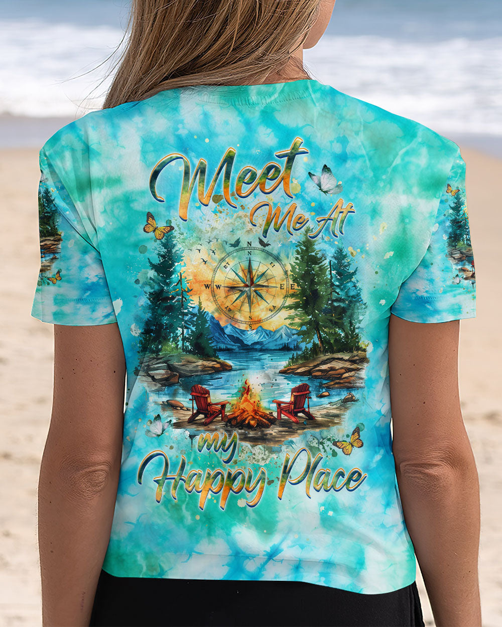MEET ME AT MY HAPPY PLACE CAMPFIRE TIE DYE ALL OVER PRINT  - TLHG1111243
