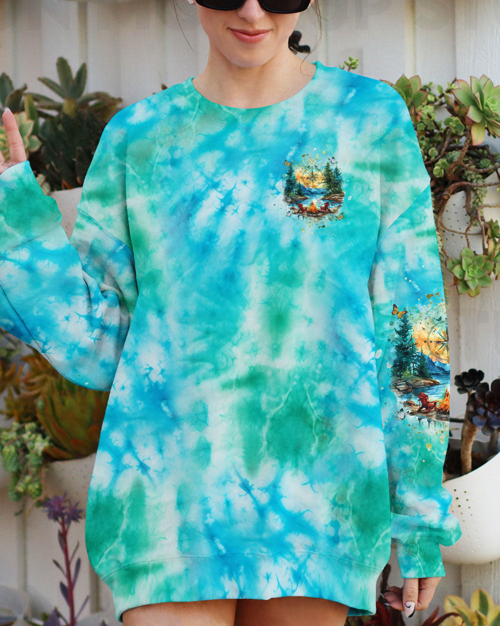  MEET ME AT MY HAPPY PLACE CAMPFIRE TIE DYE ALL OVER PRINT - TLHG1111243
