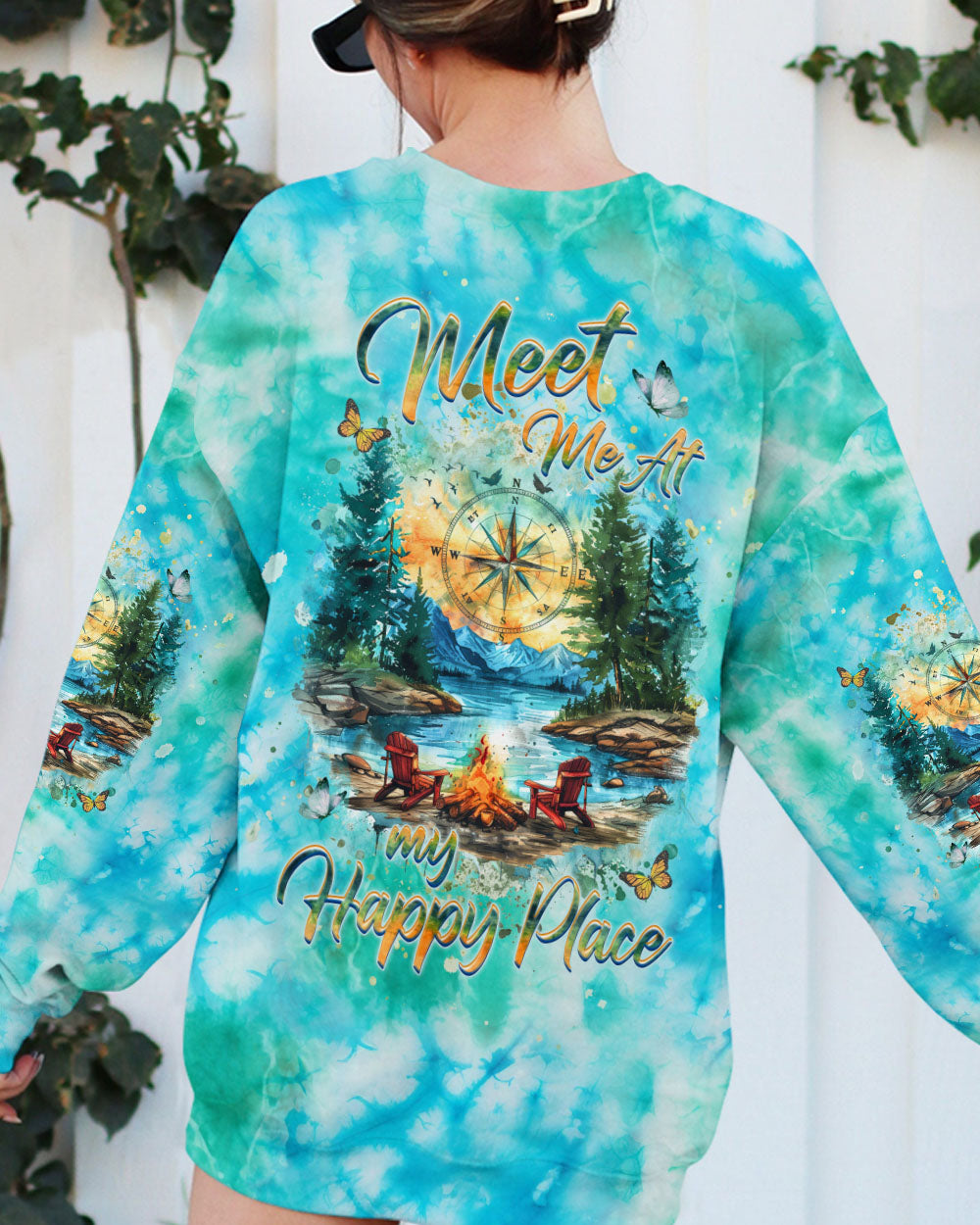 MEET ME AT MY HAPPY PLACE CAMPFIRE TIE DYE ALL OVER PRINT  - TLHG1111243