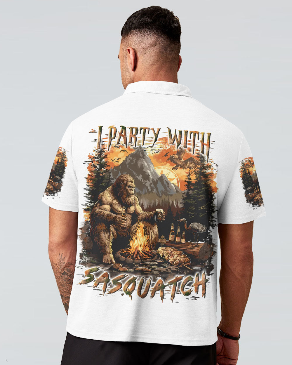  I PARTY WITH SASQUATCH BIGFOOT ALL OVER PRINT - TLLN1111243