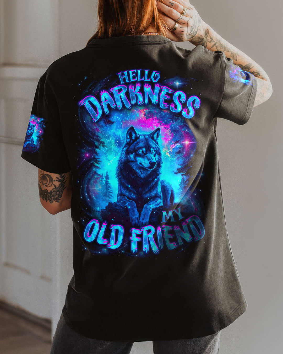 HELLO DARKNESS MY OLD FRIEND WOLF ALL OVER PRINT - TLNO0611252