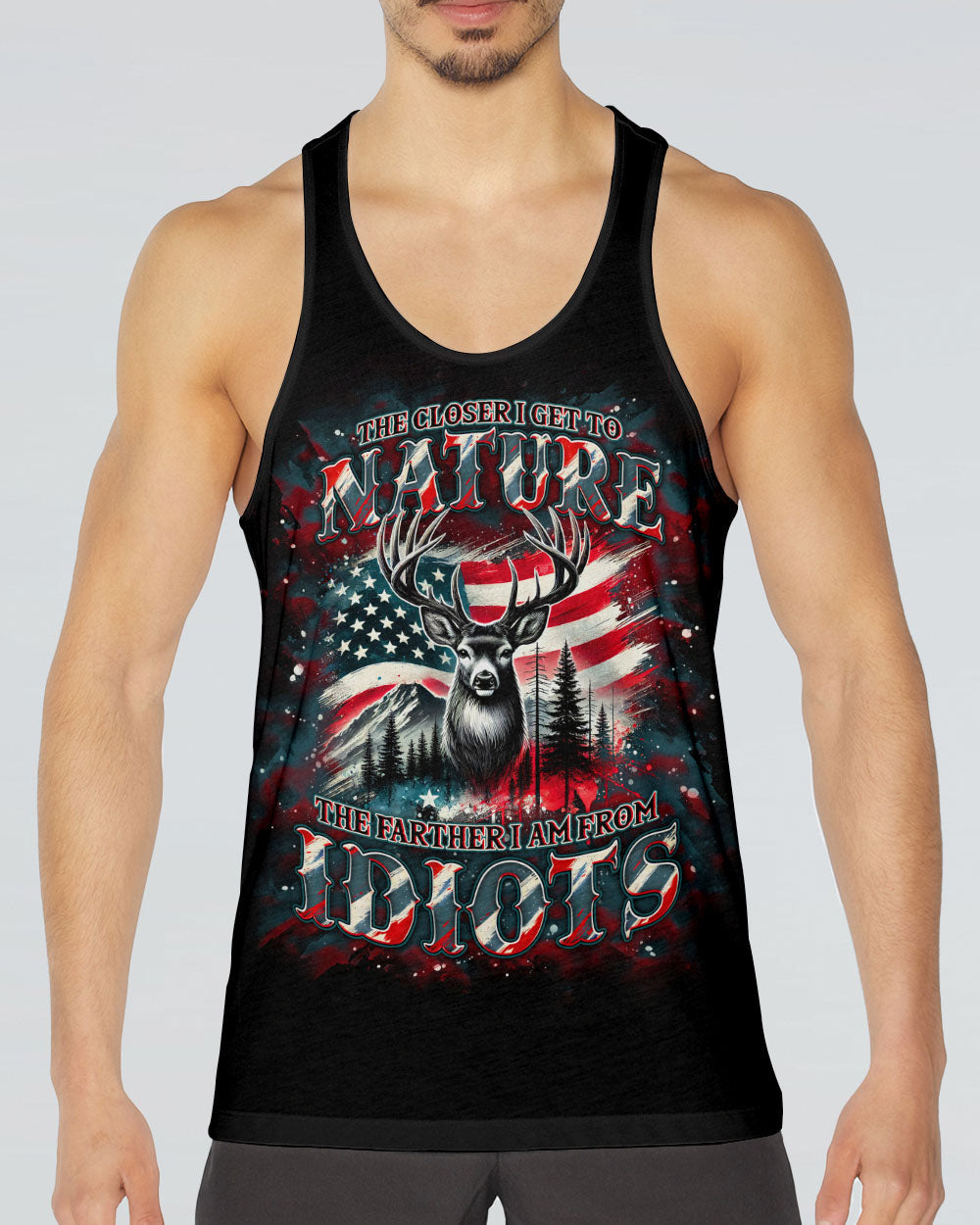 THE CLOSER I GET TO NATURE DEER ALL OVER PRINT - TLNO0702254