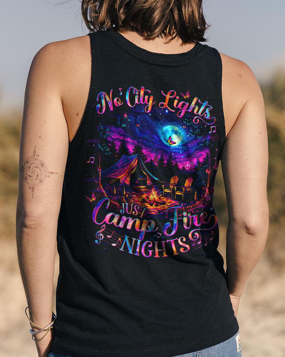 NO CITY LIGHTS JUST CAMPFIRE NIGHTS ALL OVER PRINT - TLNO0710242
