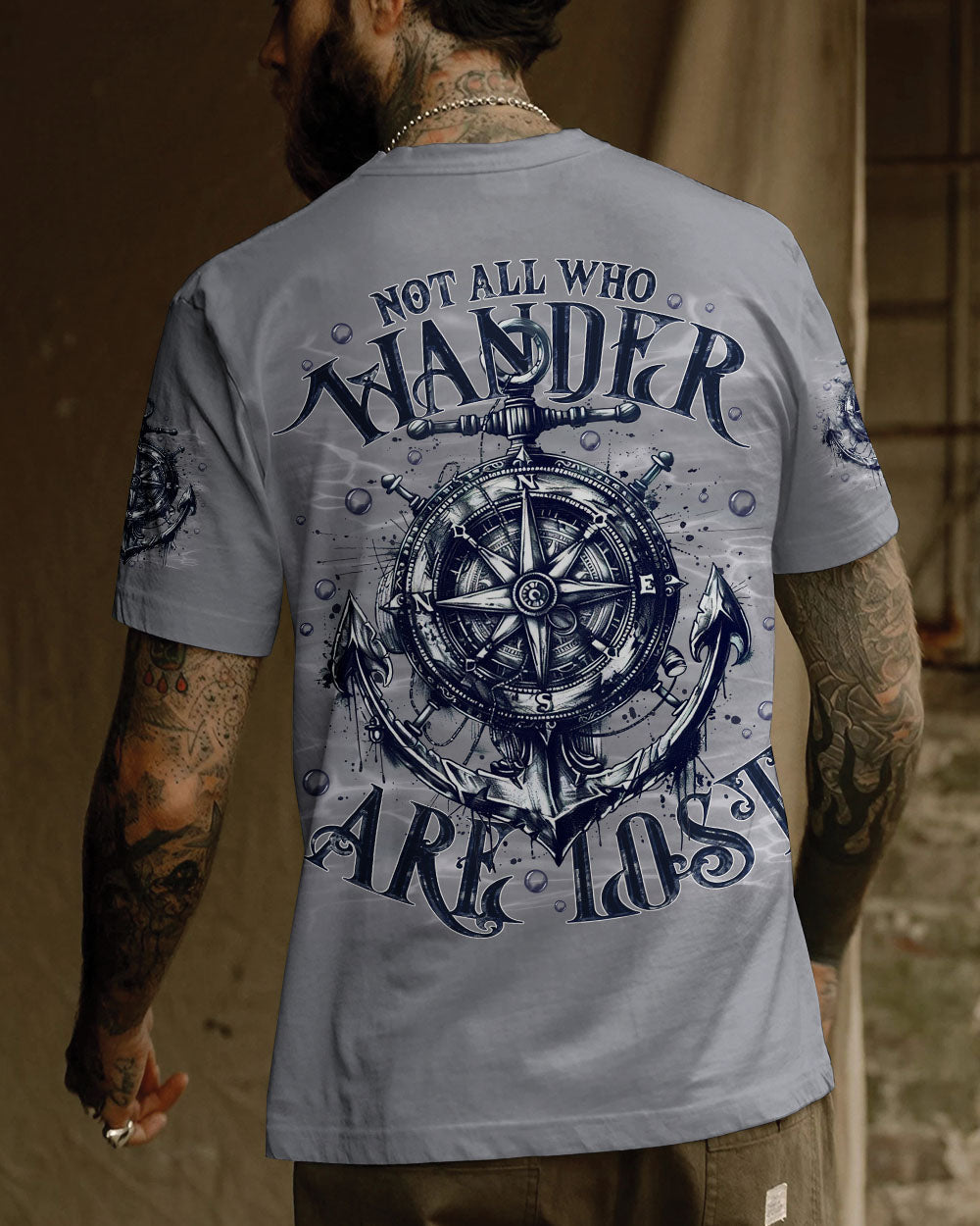 NOT ALL WHO WANDER ARE LOST COMPASS ANCHOR ALL OVER PRINT - TLNO0803251