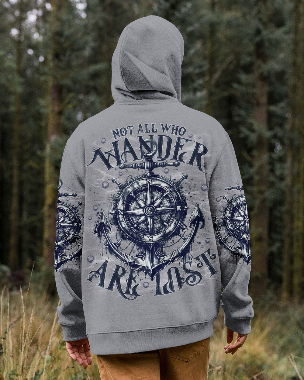 NOT ALL WHO WANDER ARE LOST COMPASS ANCHOR ALL OVER PRINT - TLNO0803251