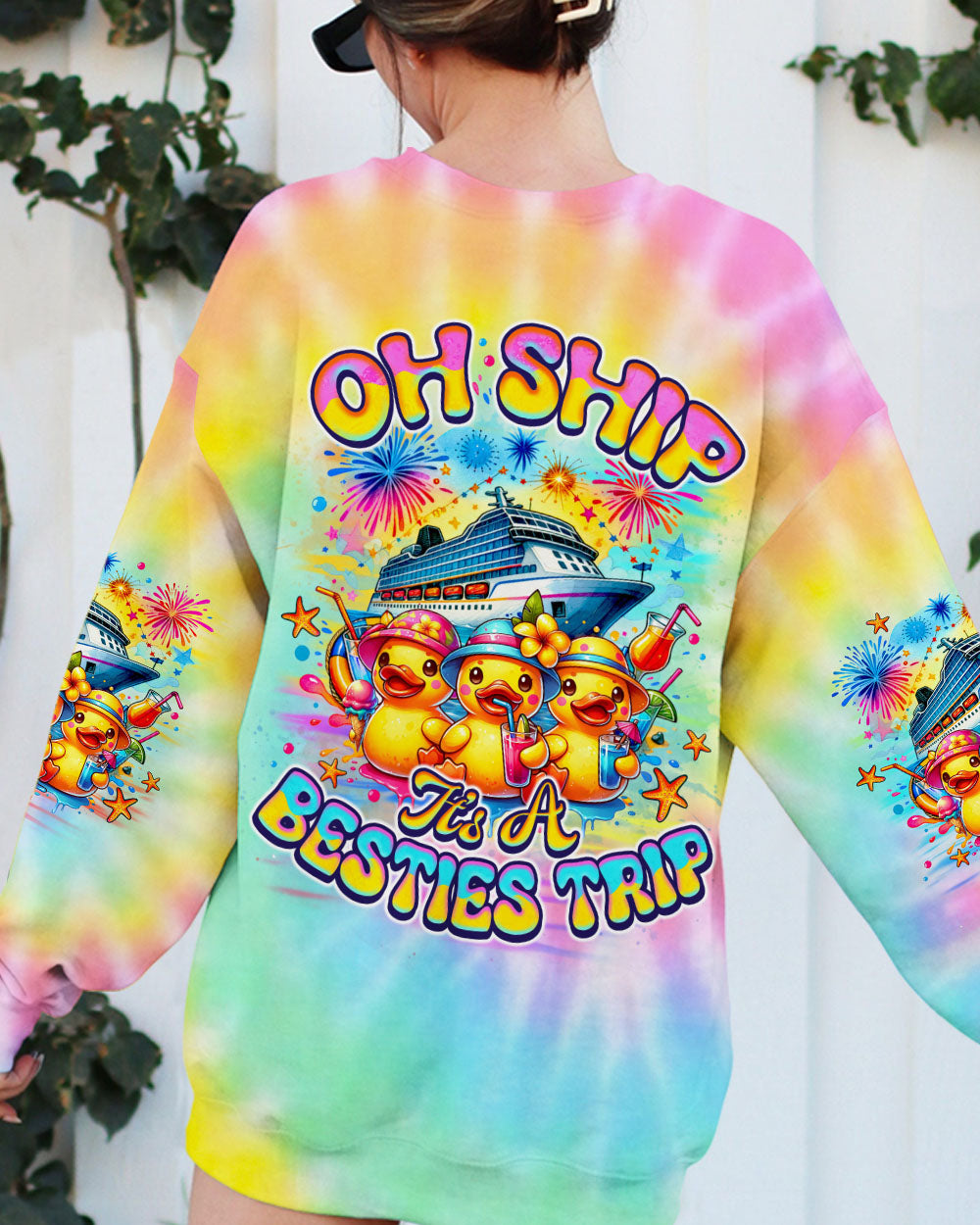OH SHIP IT'S A BESTIES TRIP CRUISE DUCK ALL OVER PRINT - TLNO1706253