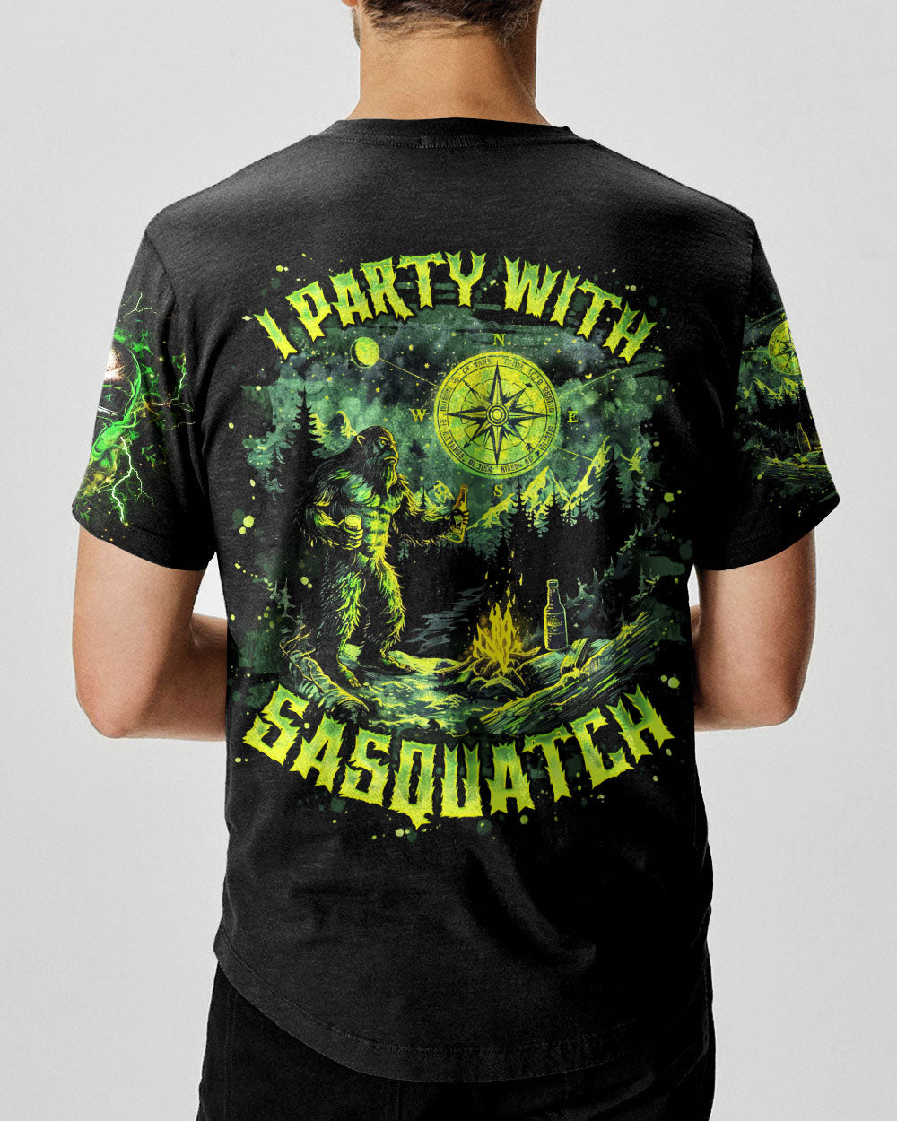 I PARTY WITH SASQUATCH BIGFOOT ALL OVER PRINT - TLNO2002252