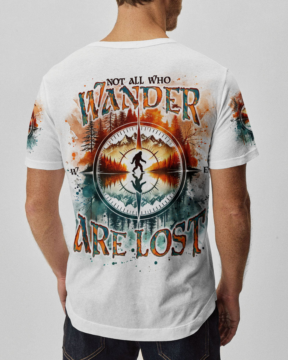 NOT ALL WHO WANDER ARE LOST BIGFOOT COMPASS ALL OVER PRINT  - TLNO2012243