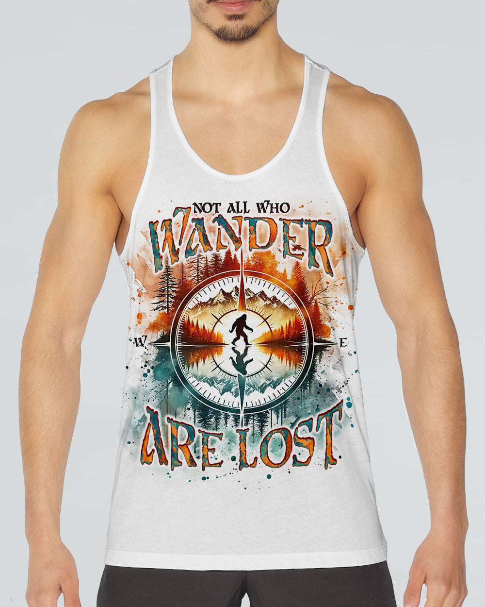 NOT ALL WHO WANDER ARE LOST BIGFOOT COMPASS ALL OVER PRINT  - TLNO2012243