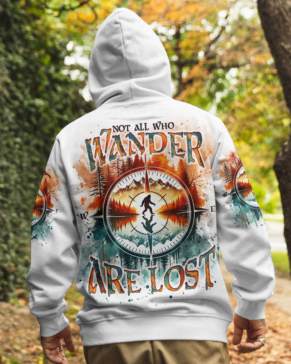 NOT ALL WHO WANDER ARE LOST BIGFOOT COMPASS ALL OVER PRINT  - TLNO2012243