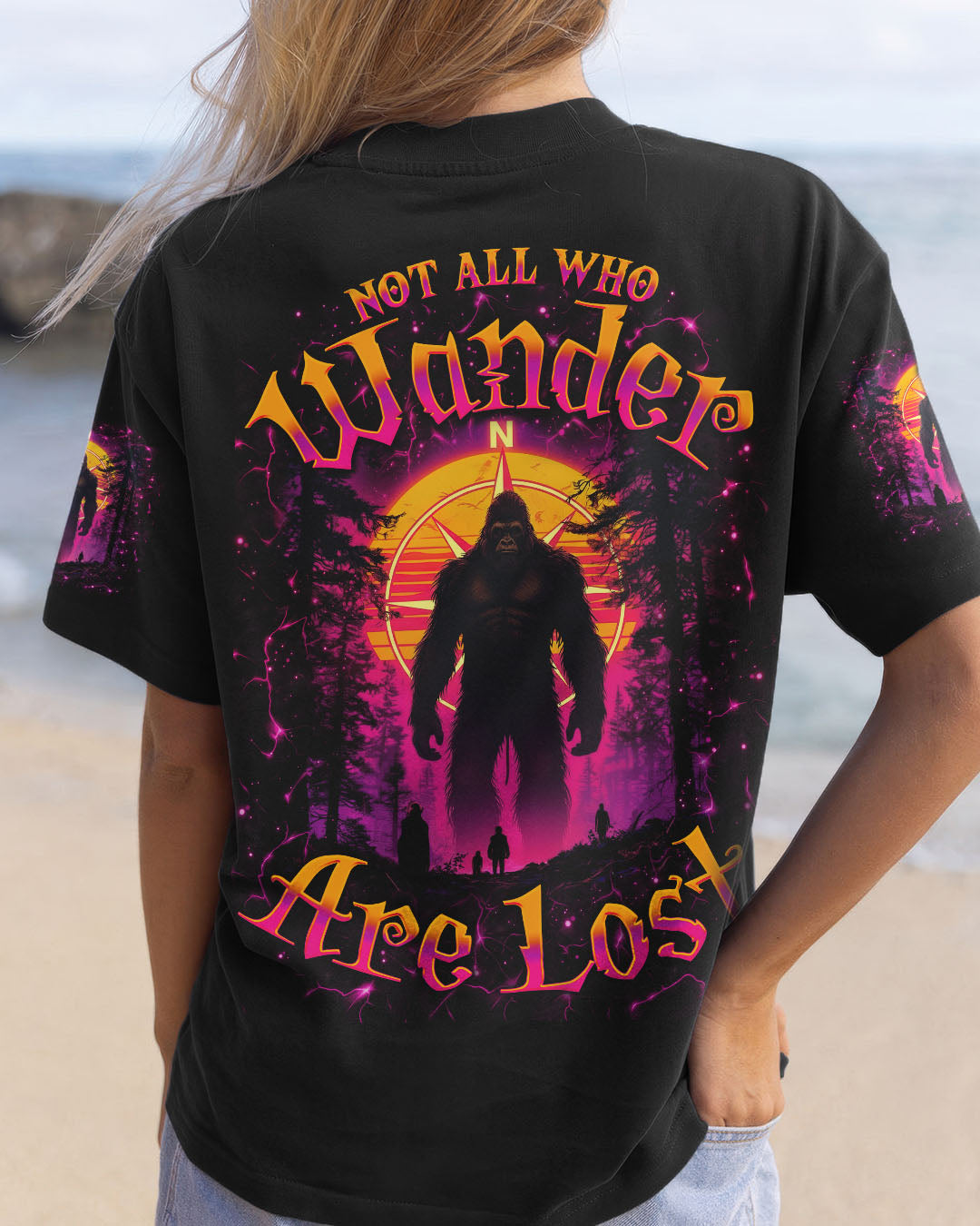NOT ALL WHO WANDER ARE LOST BIGFOOT COMPASS ALL OVER PRINT - TLNO2411251
