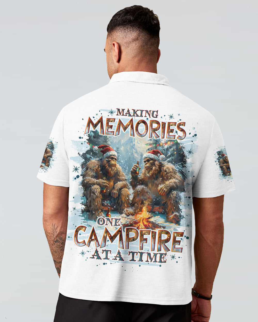 MAKING MEMORIES ONE CAMPFIRE AT A TIME BIGFOOT CHRISTMAS ALL OVER PRINT - TLNO3110244