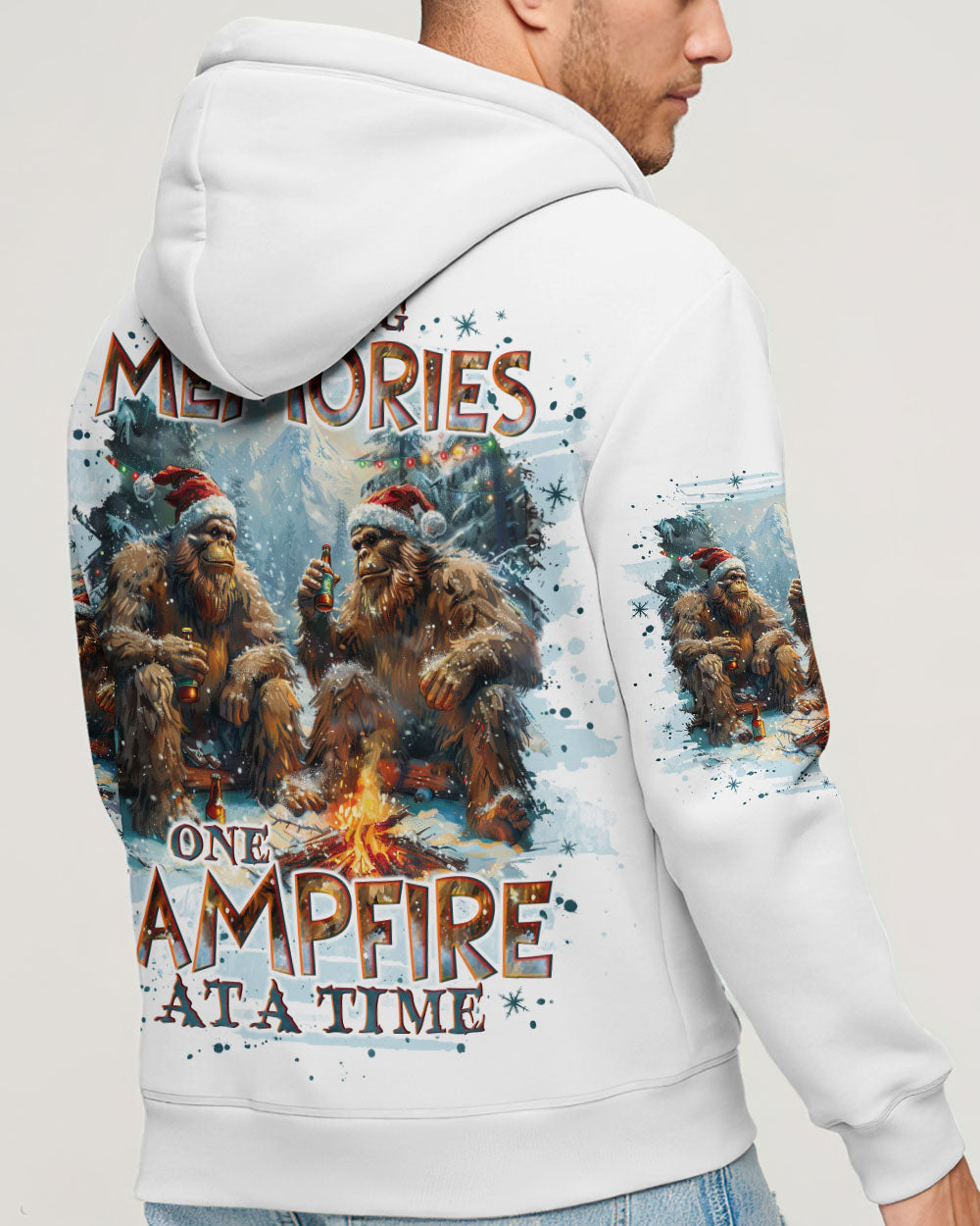 MAKING MEMORIES ONE CAMPFIRE AT A TIME BIGFOOT CHRISTMAS ALL OVER PRINT - TLNO3110244