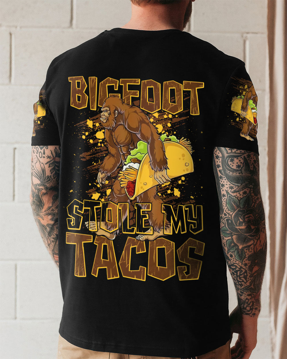 BIGFOOT STOLE MY TACOS BIGFOOT ALL OVER PRINT - TLNT0409253