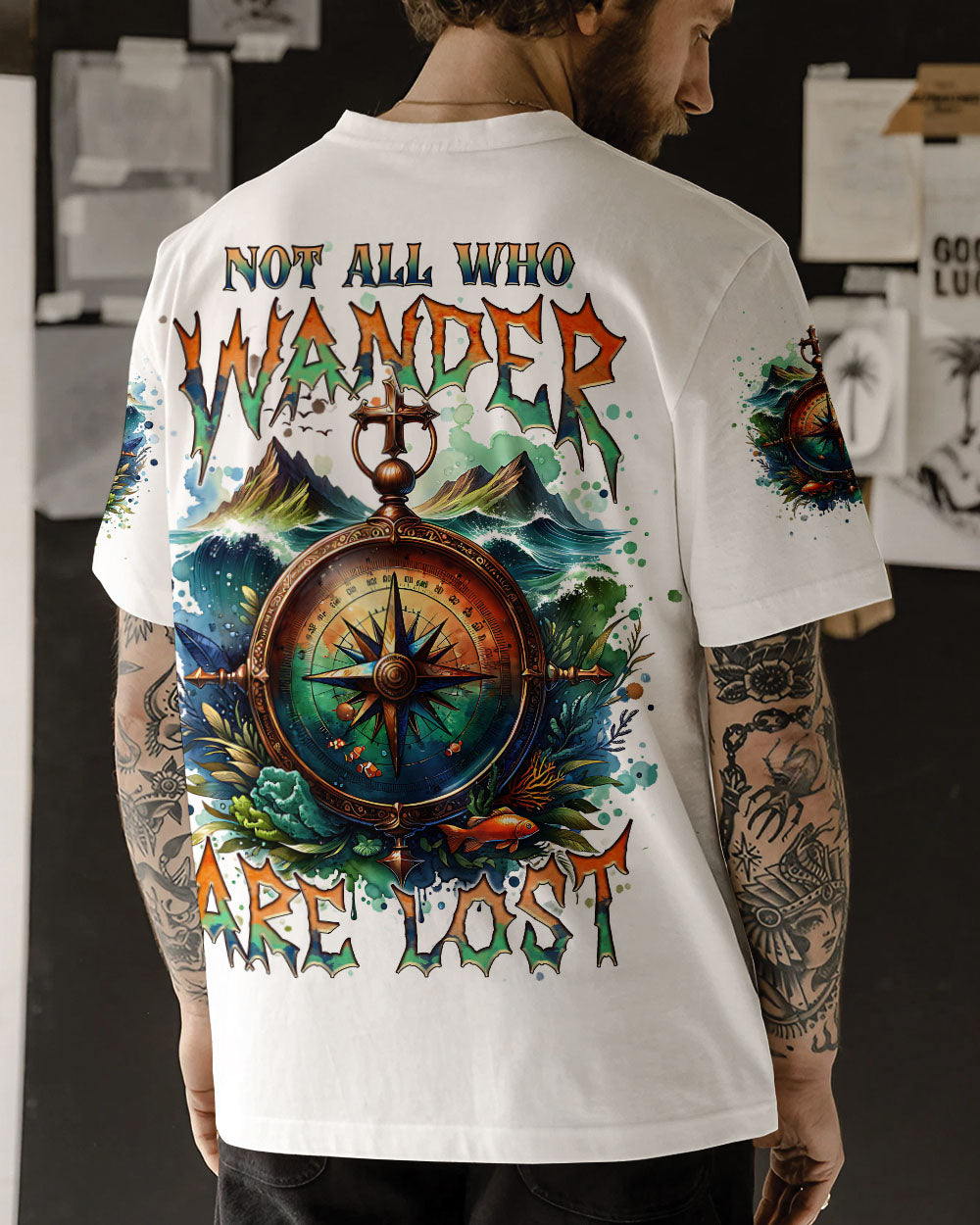 NOT ALL WHO WANDER ARE LOST COMPASS ALL OVER PRINT - TLNT0603251