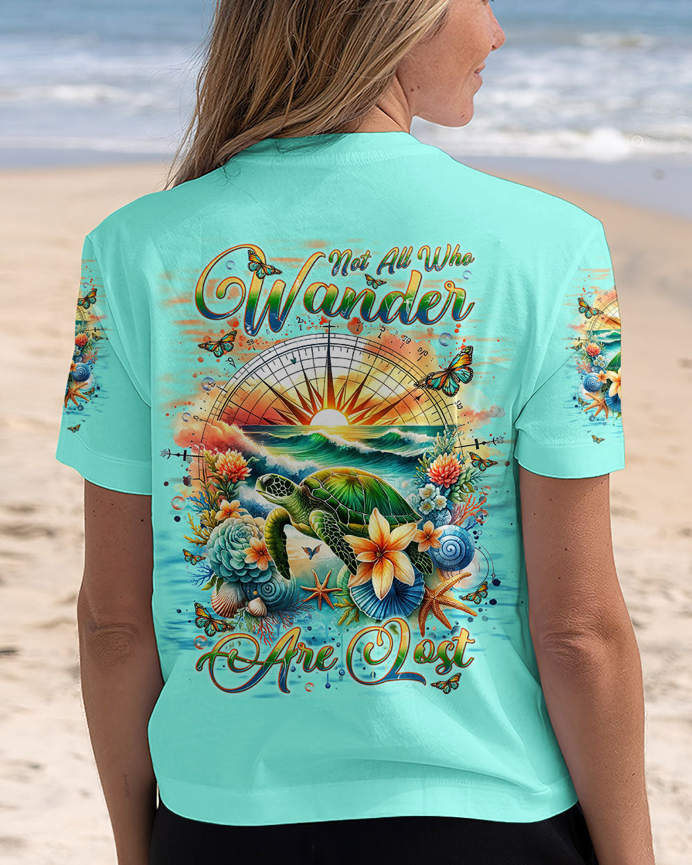 NOT ALL WHO WANDER ARE LOST TURTLE COMPASS ALL OVER PRINT - TLNT0703251