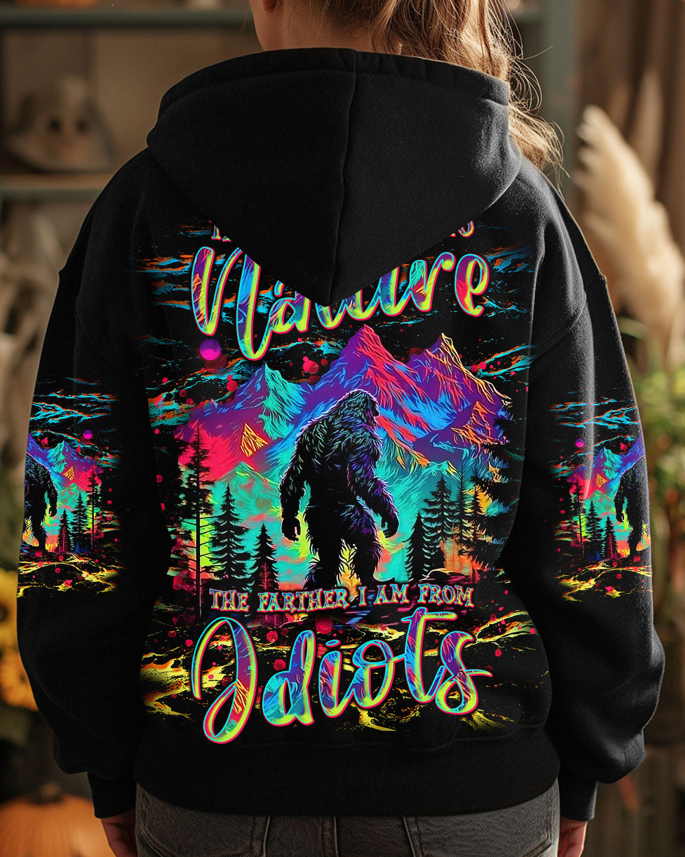  THE CLOSER I GET TO NATURE COLORFUL BIGFOOT ALL OVER PRINT - TLNT1211244