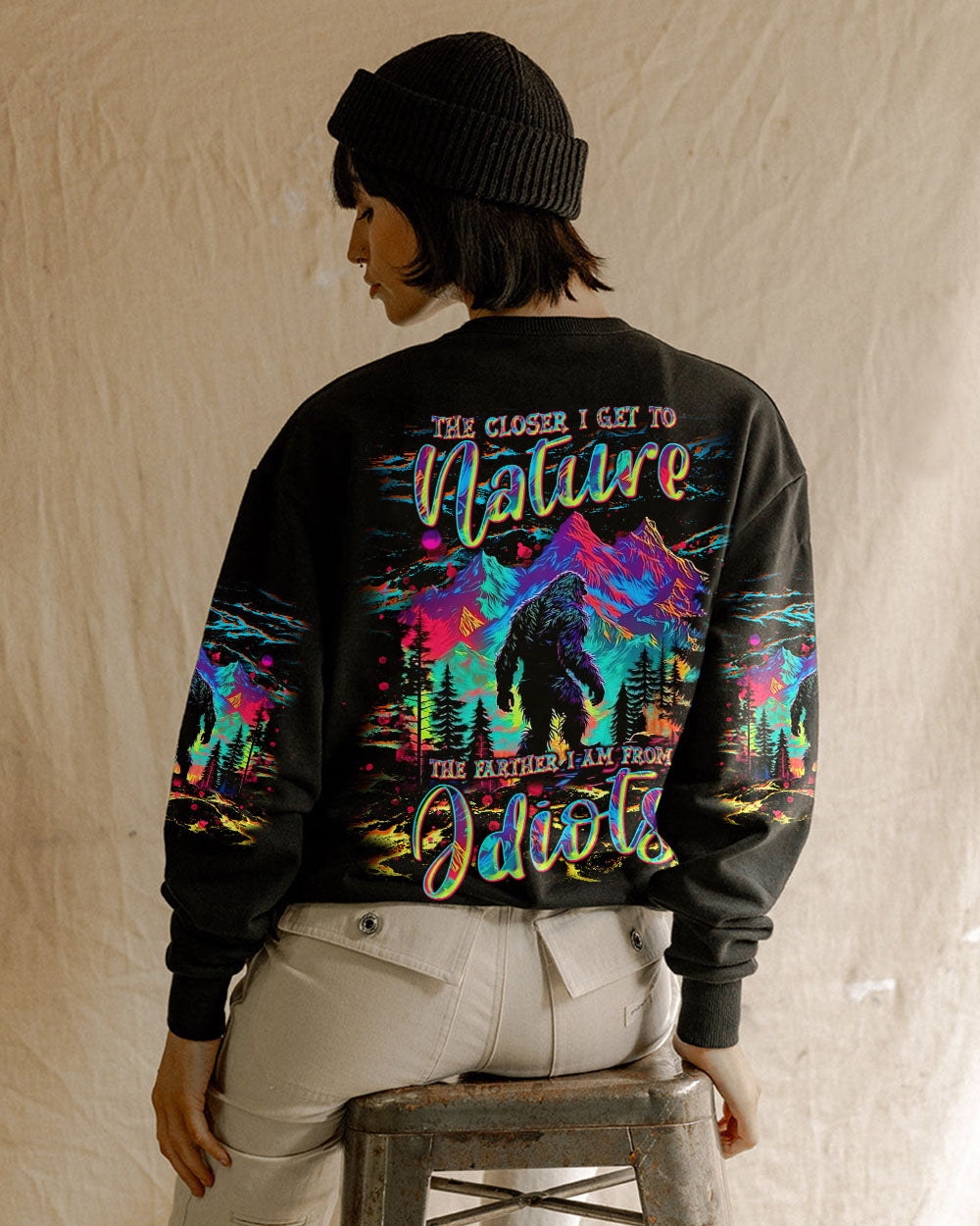  THE CLOSER I GET TO NATURE COLORFUL BIGFOOT ALL OVER PRINT - TLNT1211244