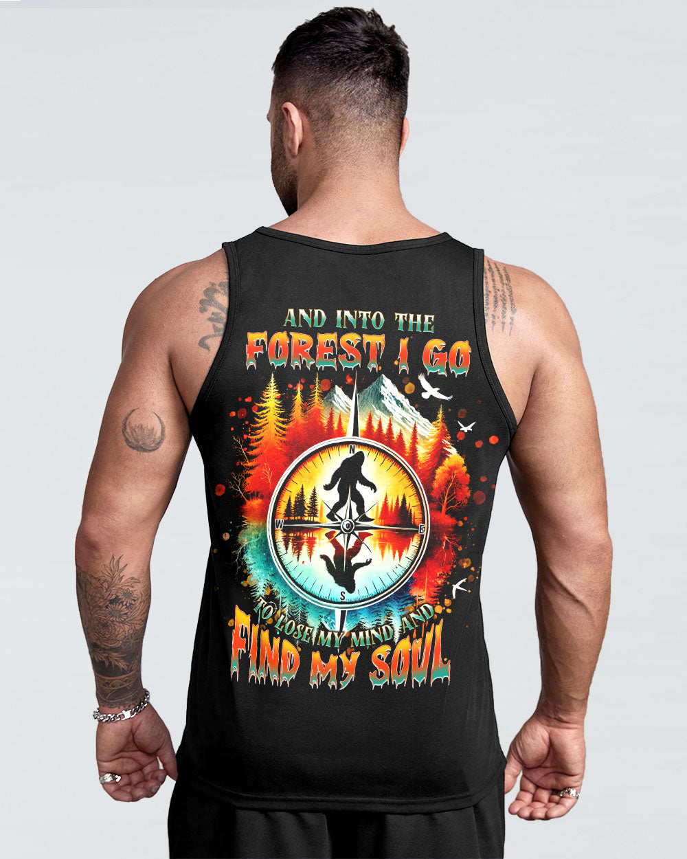 AND INTO THE FOREST I GO BIGFOOT COMPASS ALL OVER PRINT  - TLNT1303251