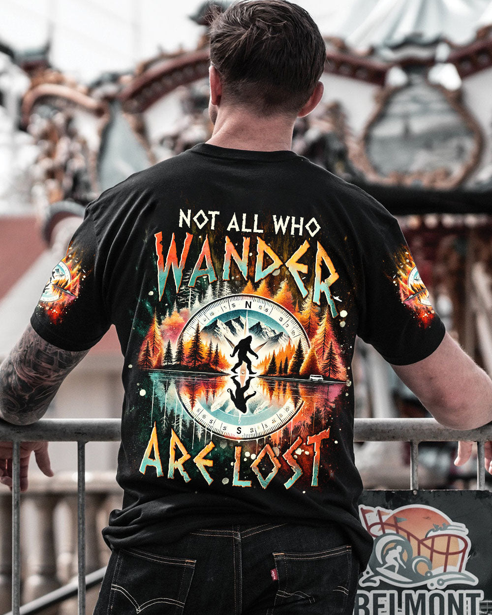 NOT ALL WHO WANDER ARE LOST BIGFOOT COMPASS ALL OVER PRINT - TLNT2201252