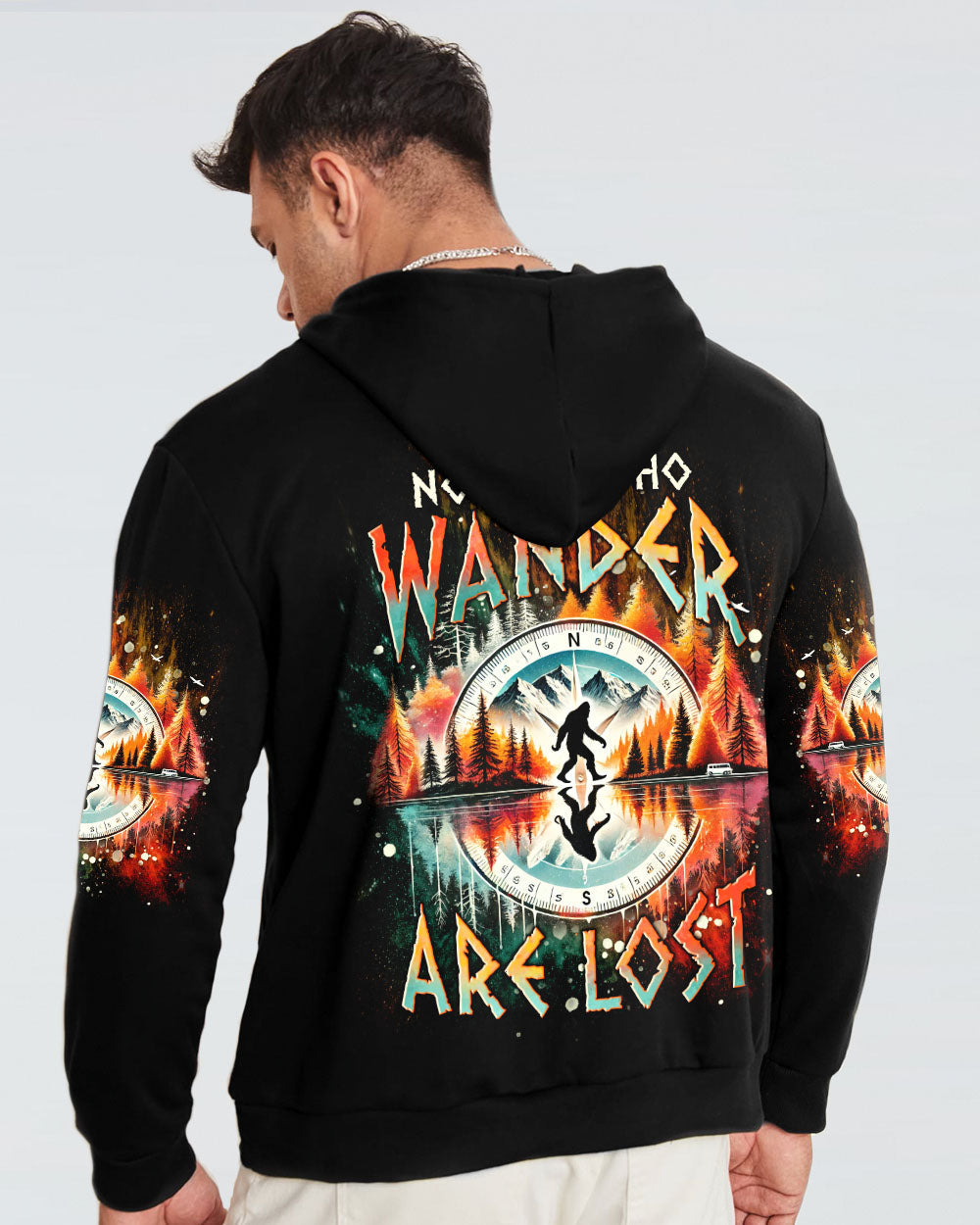 NOT ALL WHO WANDER ARE LOST BIGFOOT COMPASS ALL OVER PRINT - TLNT2201252