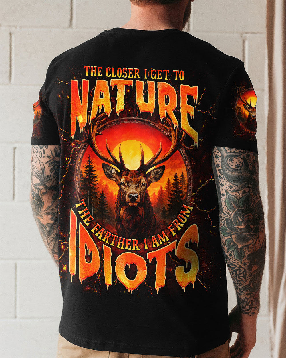 THE CLOSER I GET TO NATURE DEER ALL OVER PRINT - TLNT2508253
